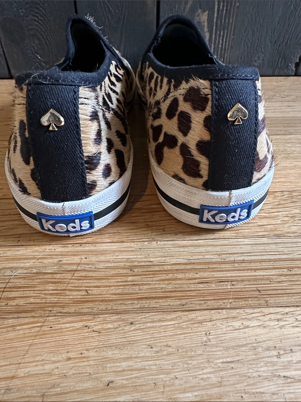 ♠️ Kate Spade X Keds New York Leopard Print Slip-On Sneakers - Pony Hair Upper - Picture 8 of 9
